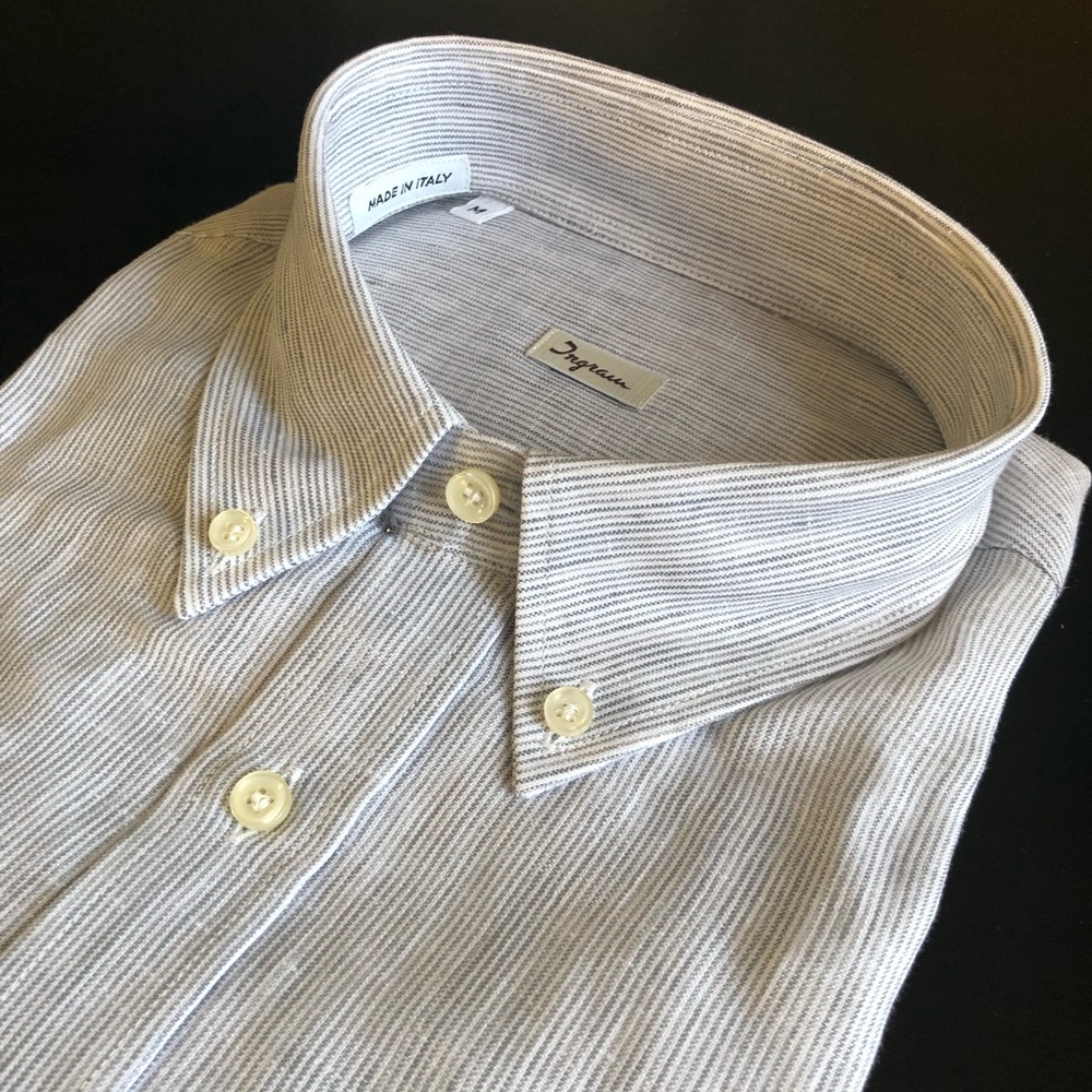 Ingram Made In Italy Linen Dress Shirt MD
